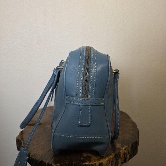 Coach Penelope 9766 Blue Leather Satchel Shoulder Bag Authenticated Turn Lock - Picture 14 of 16